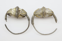 Pair of Medieval Silver Ear Rings ,Circa
12th - 14en Century AD