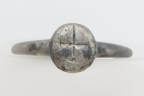 Christian  Silver Ring with Cross, Circa 
5th-6th Century AD