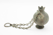 Roman Bronze Bulb Shaped  Oil Lamp or  Burner, Circa 1st Century  AD
