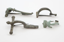 Lot of Roman Bronze Brooches (4), Circa
1st - 3rd Century AD