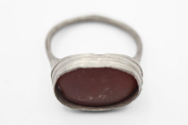Medieval -Islamic Silver Ring with Red  Gem
14en-15en Century AD