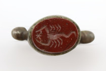 Roman Silver Ring with Scorpion, Circa  1st Century BC- 1st Century AD