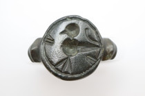 Medieval Bronze Ring with Bird,  Circa
10th-14en Century AD