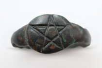 Medieval Bronze Pentagram Ring, Circa
5th-8th Century AD