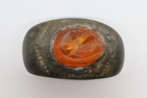 Roman Bronze Ring with Intaglio, Circa
1st - 3rd Century AD