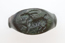 Ancient Greek  Bronze Ring with an image of Ibex, Circa
4th-2nd Century BC