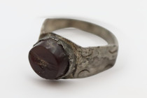 Roman Silver Ring with Bird Intaglio, Circa End of  1st, 2nd Century AD