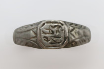 Medieval Silver  Ring with Symbols, Circa
14en-16en Century AD