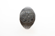 Medieval Bronze Ring with Dove , Circa 14en-16en Century AD