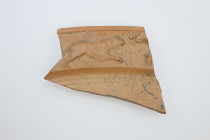 Roman Terracotta  Fragment with Panther,  Circa 1st - 3rd Century AD