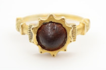 Late Medieval -Wester Europe Gold Ring with Gemstone, Circa 16th Century AD