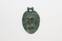 Roman  Lid of Aromatic Box with Bust of Goddess Athens , Circa
1st Century BC- 1st Century AD