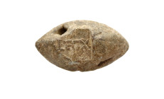 Roman Lead Sling Shot with LEG X Stamp , Circa 1st Century BC -1st  Century AD
