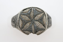 Byzantine  Silver Ring with  the 'Flower of Life' , Circa
14 Century AD