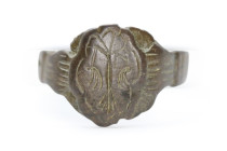 Medieval Bronze Ring with Phoenix Bird , Circa
14en-15en  Century AD