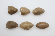 Ancient Greek  Lead Slingshots Group (6), Circa 3rd, 2nd Century BC