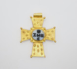 Post Byzantine Gold Cross Pendant with Cameo, Circa  16en, 17en  Century AD