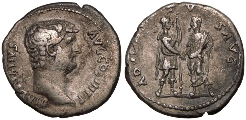 Hadrian, AD 133-135Silver Denarius, Rome. 3.18 g,19mm, 6h. Obv: HADRIANVS AVG CO...