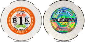 BTCC clay composite Loaded (Unredeemed) "Poker Chip" 0.001 Bitcoin (BTC) 2016 MS70 NGC, Ahonen Unlisted. Firstbits 1KypUkwu. Serial F03057. Total mint...
