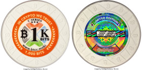 BTCC clay composite Loaded (Unredeemed) "Poker Chip" 0.001 Bitcoin (BTC) 2016 MS69 PCGS, Ahonen Unlisted. Firstbits 15jiwQFv. Serial F03224. Total min...