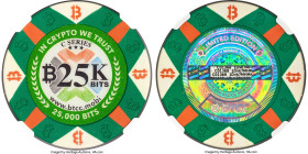 BTCC clay composite Loaded (Unredeemed) "Poker Chip" 0.025 Bitcoin (BTC) 2016 MS69 NGC, Ahonen Unlisted. Firstbits 1Dvk7MHM. Serial C01368. Total mint...