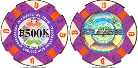 BTCC clay composite Loaded (Unredeemed) "Poker Chip" 0.5 Bitcoin (BTC) 2016 MS69 NGC, Ahonen Unlisted. Firstbits 1NYJp6ex. Serial A00559. Total mintag...