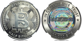 BTCC titanium Loaded (Unredeemed) 0.5 Bitcoin (BTC) 2016 MS69 Antiqued NGC, Ahonen-pg. 80. Total issued: 640. Firstbits 1242Rm6aF. Serial #T00004. V S...