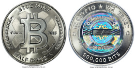 BTCC titanium Loaded (Unredeemed) 0.5 Bitcoin (BTC) 2016 MS69 PCGS, Ahonen-pg. 80. Total issued: 640. Firstbits 1K9exntE. Serial #T00005. V Series. Ty...