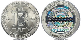 BTCC titanium Loaded (Unredeemed) 1 Bitcoin (BTC) 2016 MS66 PCGS, Ahonen-pg. 81. Total issued: 1375. Firstbits 1CkHfjfb. V Series. Type PF. 43mm. An a...