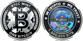 BTCC silver Proof Loaded (Unredeemed) 1 Bitcoin (BTC) 2017 PR68 Ultra Cameo NGC, Ahonen Unlisted. Total issued: 100. Firstbits 1NxwGwADL. Serial #S000...