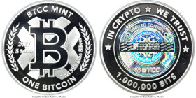 BTCC silver Proof Loaded (Unredeemed) 1 Bitcoin (BTC) 2017 PR68 Deep Cameo PCGS, Ahonen Unlisted. Total issued: 100. Firstbits 15cqYVwC. Serial #S0001...
