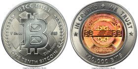 BTCC titanium Loaded (Unredeemed) 0.1 Bitcoin (BTC) 2018 MS68 PCGS, Ahonen Unlisted. Total issued: 900. Firstbits 17tPouYR. Serial #W00004. V Series. ...