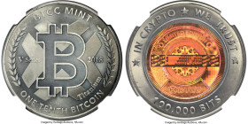 BTCC titanium Loaded (Unredeemed) 0.1 Bitcoin (BTC) 2018 MS67 Antiqued NGC, Ahonen Unlisted. Total issued: 900. Firstbits 1K3rJazk. Serial #W00003. V ...