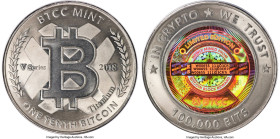 BTCC titanium Loaded (Unredeemed) 0.1 Bitcoin (BTC) 2018 MS67 PCGS, Ahonen Unlisted. Total issued: 900. Firstbits 111jD3CR. Serial #W00655. V Series. ...