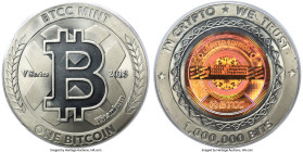 BTCC titanium Loaded (Unredeemed) 1 Bitcoin (BTC) 2018 MS67 PCGS, Ahonen Unlisted. Total issued: 150. Firstbits 13Mpahhm. Serial #V00005. V Series. Ty...