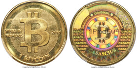 Casascius brass "Casacius" Loaded (Unredeemed) 1 Bitcoin (BTC) 2011 MS66 PCGS, Ahonen-pg 89. Total Issued: 6,109. Series 1. Type PF. 28.5mm. Firstbits...