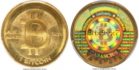 Casascius brass "Casacius" Loaded (Unredeemed) 1 Bitcoin (BTC) 2011 MS64 PCGS, Ahonen-pg 89. Total Issued: 6,109. Series 1. Type PF. 28.5mm. Firstbits...