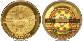 Casascius brass Loaded (Unredeemed) 1 Bitcoin (BTC) 2013 MS66 PCGS, Ahonen-pg 94. Total Issued: 8,352. Series 2. Type PF2. 28.5mm. Firstbits 133Z3Duk....