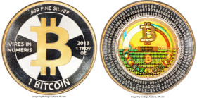 Casascius gilt silver Loaded (Unredeemed) "Gold Rim" 1 Bitcoin (BTC) 2013 PR69 Deep Cameo PCGS, Ahonen-pg 96. Total Issued: 700. Series 3. Type PF. 39...