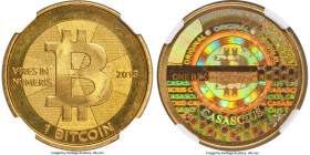 Casascius brass Unloaded (Redeemed) 1 Bitcoin (BTC) 2013 MS66 NGC, Ahonen-pg 94. Total Issued: 8,352. Series 2. Type PF. 28.5mm. Firstbits 13C57Whe. H...