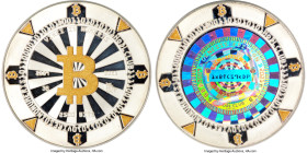 1HoDLCLUB partially gilt-silver Proof Loaded (Unredeemed) "Poker Chip" 0.025 Bitcoin (BTC) 2021 PR67 Deep Cameo PCGS, Ahonen-Unl. Mintage: 100. Serial...