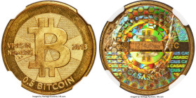 Casascius brass Unloaded (Redeemed) 0.5 Bitcoin (BTC) 2013 MS64 NGC, Ahonen-pg 100. Total Issued 3,084. Series 2. Type PF. 25.4mm. Firstbits 1214uRwa....