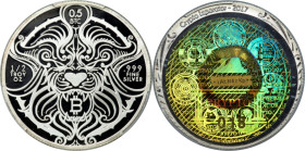 Crypto Imperator silver Proof Loaded (Unredeemed) "Lion" 0.5 Bitcoin (BTC) 2017 PR68 Deep Cameo PCGS, Ahonen Unlisted. Total Issued: 21. Serial #18. T...