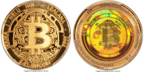 Lealana gilt-silver Proof Loaded (Unredeemed) "Bitcoin Cent" 0.01 Bitcoin (BTC) 2022 PR69 Deep Cameo PCGS, Ahonen Unlisted. Serial #58. Type UF (User-...
