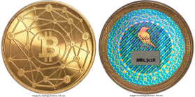 Ravenbit brass Loaded (Unredeemed) "Node" 0.001 Bitcoin (BTC) 2014 MS69 PCGS, Ahonen-pg 239. Total issued: 1,216. Series 2.0. Type DIY. 39mm. Firstbit...