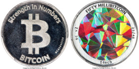 SerpCoin aluminum Loaded (Unredeemed) 0.05 Bitcoin (BTC) ND (2013) MS67 PCGS, Ahonen-pg 249. Total Issued: 48. Version 2. Serial #25. Type PF. 31.8mm....