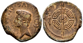 Luco Augusti. Augustus period. Unit. 27BC - 14 AD. Lugo. (Abh-1702). (Acip-3300). Anv.: IMP. AVG. DIVI. F around bare head of Augustus left, caduceus ...