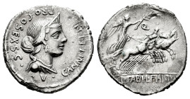 Annius. C. Annius y Lucius Fabius. Denarius. 82-81 BC. Hispania. (Ffc-140). (Craw-366/2a). (Cal-118). Anv.: C. ANNI T.F.T.N. PRO.COS. EX.S.C. diademed...
