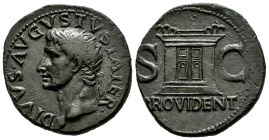 Divus Augustus. Unit. 22-30 AD. Rome. (Ric-I 81 (Tiberius)). (Bmcre-146 (Tiberius)). (C-228). Anv.: DIVVS AVGVSTVS PATER, radiate head to left. Rev.: ...