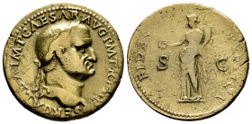 Galba. Dupondius. 68-69 AD. Rome. (Ric-Unlisted). Anv.: SER GALBA IMP CAESAR AVG PM TRP P P, laureate head to right, globe at point of bust. Rev.: FID...